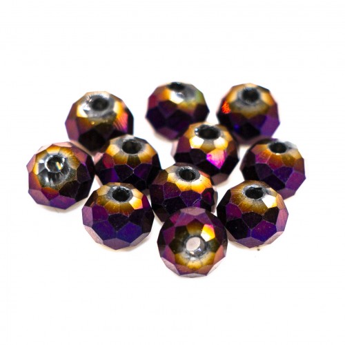 Бусины рондели 6*4мм, гальваника фиолетовый.